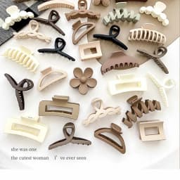 11pcs Fashionable and versatile matte coffee color Maillard style PC hair grab hair accessory combination