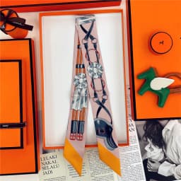 Woman Skinny 100% Mulberry Silk Scarf for Hair Strip Silk Ribbon Small Neck Scarves Bag Handle Ribbon Scarf Kerchief Ladies Tie