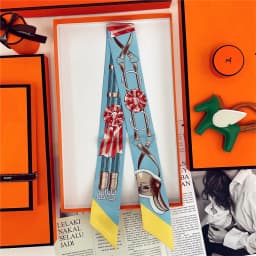 Woman Skinny 100% Mulberry Silk Scarf for Hair Strip Silk Ribbon Small Neck Scarves Bag Handle Ribbon Scarf Kerchief Ladies Tie