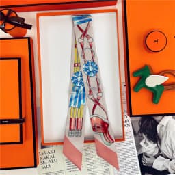 Woman Skinny 100% Mulberry Silk Scarf for Hair Strip Silk Ribbon Small Neck Scarves Bag Handle Ribbon Scarf Kerchief Ladies Tie