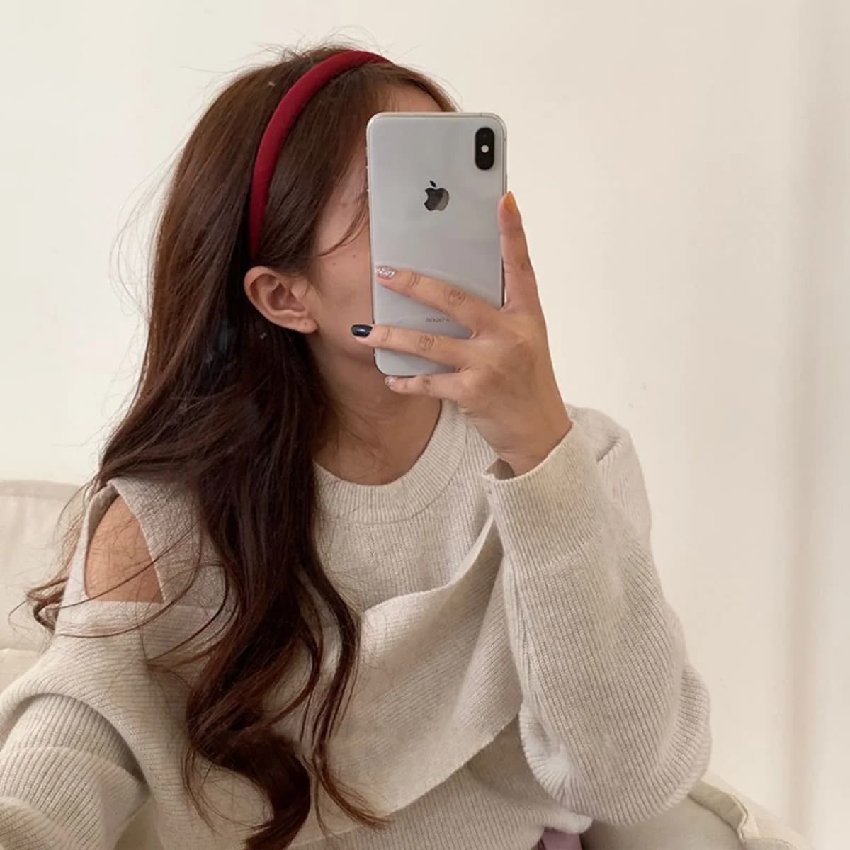 1PC Korean - Style Retro Headbands, Wine - Red Thin Solid Hair Hoops, Elegant Hair Accessories for Fashionable Looks
