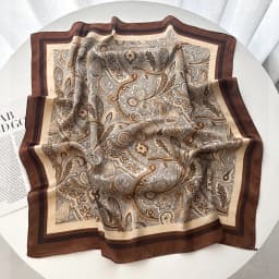 Luxury Floral Print Square Scarf For Women Soft Hairband Neckerchief Head Hijab Paisley Headband Foulard Bag Ribbon Bandana