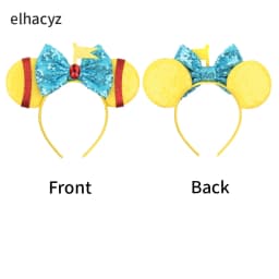 2026 Disney Winnie The Pooh Ears Headband 5"Sequin Bow Hairband For Girls Boys Festival Party DIY Hair Accessories Gift Boutique