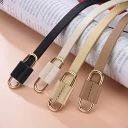 Simple Thin Belts for Women Summer Dress Belt Lightweight 110cm Long Solid Color PU Band Belts