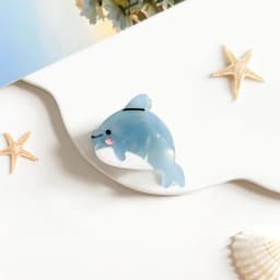 Cartoon marine small animal hairpins are small and delicate acetate pan hairpins, horsetail half-tied shark clips