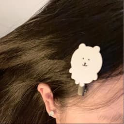 2pcs Cute White Bear Hair Clips - Acrylic, Cute and Sweet Side Clips for Women and s - Perfect for Fall and Winter Season