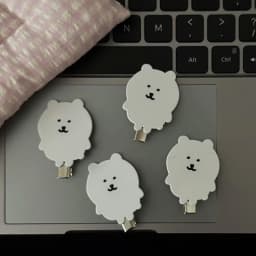 2pcs Cute White Bear Hair Clips - Acrylic, Cute and Sweet Side Clips for Women and s - Perfect for Fall and Winter Season
