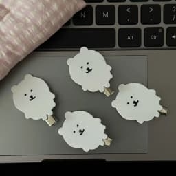 2pcs Cute White Bear Hair Clips - Acrylic, Cute and Sweet Side Clips for Women and s - Perfect for Fall and Winter Season