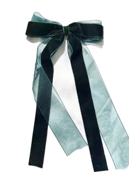 A Vintage and High-End French Hairpin with a Mesh Velvet Bow Ribbon