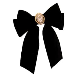 1pc New Black Velvet Bow Hair Pins Elegant Fabric Alloy Roses Hair Clips for Women Fashion Ponytail Barrette Heawear Accessories