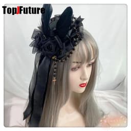 Headwear Spike Lolita Y2K Girl Gothic Punk Harajuku Ball Rose Pearl Feather Small Hat Elegant Hairpins Clip Hair Clip Hairgrips