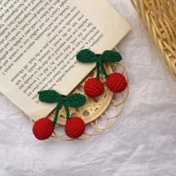 Popular 2Pcs Red Cherry Hair Clip For Baby Girls Cute Hairpin Barrette Side Clip Child Headwear Hair Accessories No backing card