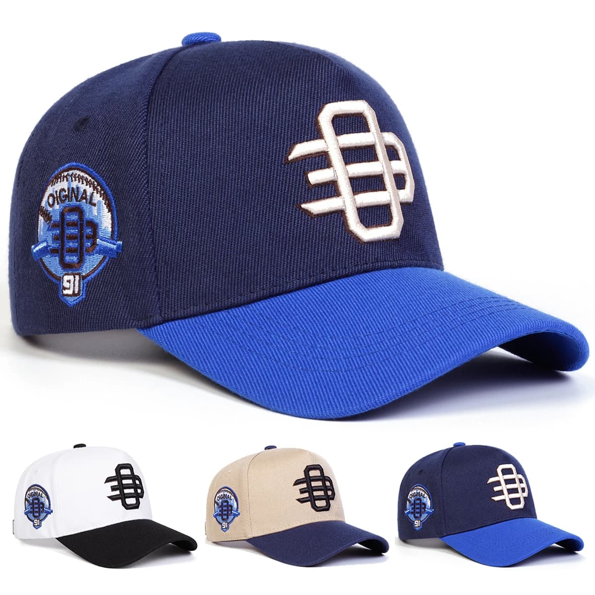 Unisex OE Side 91 Embroidery Baseball Caps Spring and Autumn Outdoor Adjustable Casual Hats Sunscreen Hat
