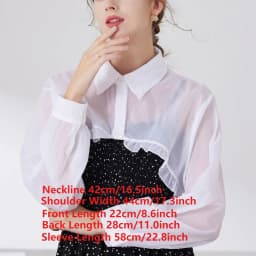 Womens Ruffle Shrugs Long Sleeves Fake Collar Lapel Button Shirt Crop Tops Shoulder Wraps Detachable Collar Punk False Collar