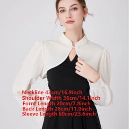 Womens Ruffle Shrugs Long Sleeves Fake Collar Lapel Button Shirt Crop Tops Shoulder Wraps Detachable Collar Punk False Collar