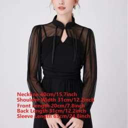 Womens Ruffle Shrugs Long Sleeves Fake Collar Lapel Button Shirt Crop Tops Shoulder Wraps Detachable Collar Punk False Collar