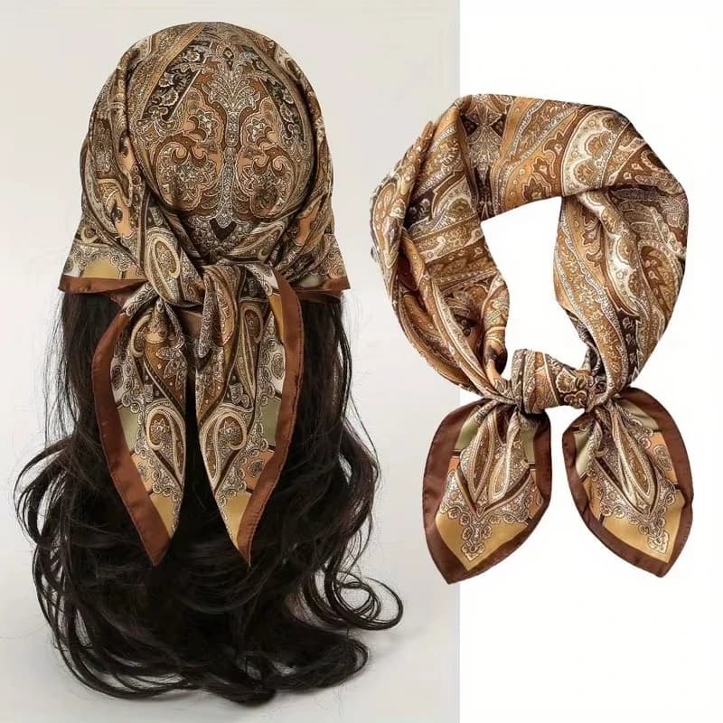 Fashion Paisley Print Silk Hairbands Scarf Women 2025 New Elagant Bandana Neck Kerchief Head Bands Foulard Female Scarfs