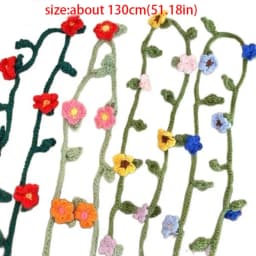 Cool Wool Knitted Scarf Handmade Crocheted Korean Style Rose Flower Shawl Harajuku Style Ribbon Knit Headband Ladies