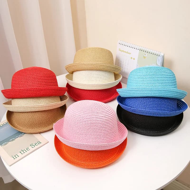 2025 Outdoor Parent-child Hats The Child's Mother Vintage Women Spring Summer Beach Fashion Straw Hat Sunshade Sun Hat Sombreros