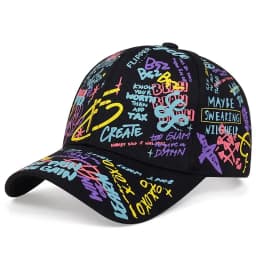 1pc Colorful Graffiti Hip-hop Baseball Cap,outdoor Sun Protection Printed Casual Duckbill Cap,personalized for Men and Women