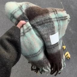 New Maillard Autumn/Winter Plaid Scarf Women's High-End Feel Korean Style Versatile Warm Shawl Thickened Neck Scarf Trendy