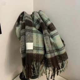 New Maillard Autumn/Winter Plaid Scarf Women's High-End Feel Korean Style Versatile Warm Shawl Thickened Neck Scarf Trendy