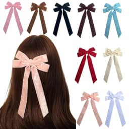 Trendy Velvet Bow Ribbon Hairpins Women Children Girls Hair Clips Pin Barrettes Accessories Hairclip Headdress Headwear Ornament
