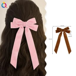 Trendy Velvet Bow Ribbon Hairpins Women Children Girls Hair Clips Pin Barrettes Accessories Hairclip Headdress Headwear Ornament