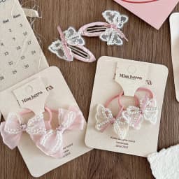 Baby Lace Pearl BB Clips Set Korean Sheer Bow Hair Ties Girls Hair Accessories 2025 Childrens Day Gift
