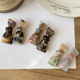 Korea France color small bow bangs clip red duck beak clip side broken hair clip French girl heart