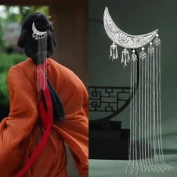 1pc Hanfu Accessories Long Tassel Back Hairpin Ancient Style Hairpin Warring States Robe Wei and Jin Style Headdress