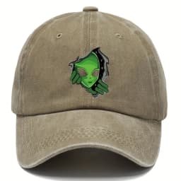 Alien patterned baseball cap adjustable for men and women, ideal choice for outdoor fashion, playful patterned hat
