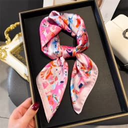 70*70cm Design Print Scarf Women Silk Scarves Bandana Hijab Neckerchief Shawl Kerchief Hair Band Foulard Luxury