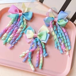 2PCS/Set New Children's Colorful Hair Clip Headdress Bow Tassel Hair Accessories Candy Color Little Girl Hair Clip Kids Gift