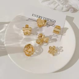Metal Flower Mini Claw Clips for Women - Summer Bow Bangs Clips, Makeup Flyaway Fixing Tools, Shark Clips Hair Accessories