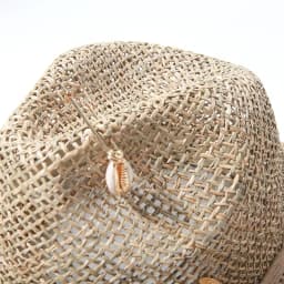Panama Straw Sun Hat Wide Brim UPF50+ Foldable, Navy & Beige Contrast Beach Hat Adjustable Chin Strap Women Summer