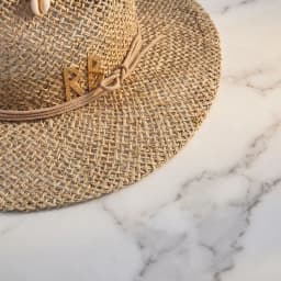Panama Straw Sun Hat Wide Brim UPF50+ Foldable, Navy & Beige Contrast Beach Hat Adjustable Chin Strap Women Summer