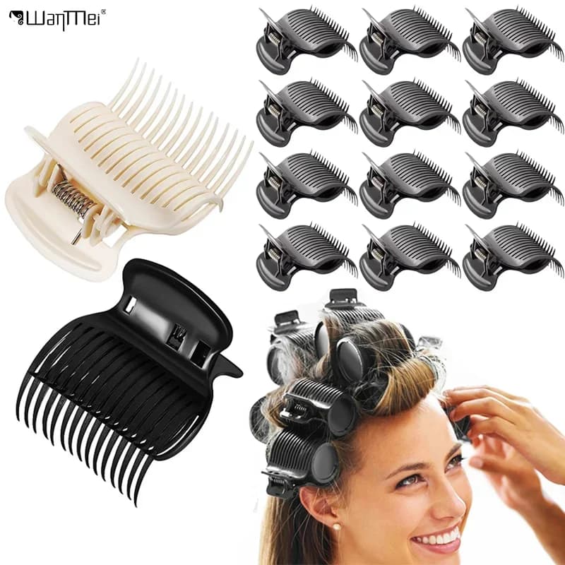12pcs/set Hair Curler Claw Clips Hot Roller Clips Heatless Replacement Salon Insulation Clip Professional Hair Styling Tool
