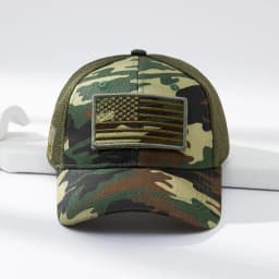 Cross-border Fashion Patch American Flag Camouflage Mesh Baseball Cap Outdoor Versatile Sunshade Baseball Cap