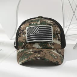 Cross-border Fashion Patch American Flag Camouflage Mesh Baseball Cap Outdoor Versatile Sunshade Baseball Cap