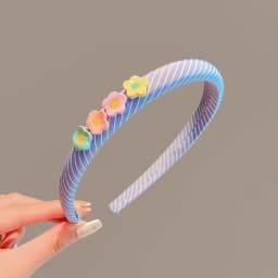 2026 New Children Colorful Stripe Flowers Ornament Headband Headwears Girls Simplicity Hair Hoop Headbands Kids Hair Accessories