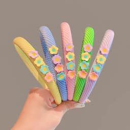 2026 New Children Colorful Stripe Flowers Ornament Headband Headwears Girls Simplicity Hair Hoop Headbands Kids Hair Accessories