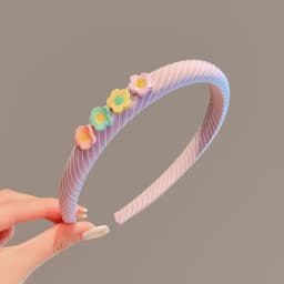 2026 New Children Colorful Stripe Flowers Ornament Headband Headwears Girls Simplicity Hair Hoop Headbands Kids Hair Accessories