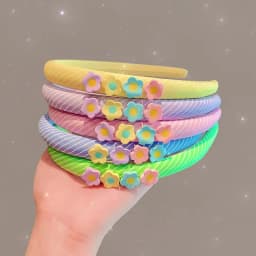 2026 New Children Colorful Stripe Flowers Ornament Headband Headwears Girls Simplicity Hair Hoop Headbands Kids Hair Accessories