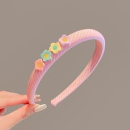 2026 New Children Colorful Stripe Flowers Ornament Headband Headwears Girls Simplicity Hair Hoop Headbands Kids Hair Accessories