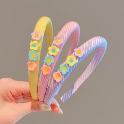 2026 New Children Colorful Stripe Flowers Ornament Headband Headwears Girls Simplicity Hair Hoop Headbands Kids Hair Accessories
