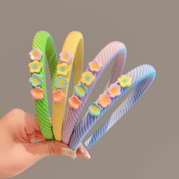 2026 New Children Colorful Stripe Flowers Ornament Headband Headwears Girls Simplicity Hair Hoop Headbands Kids Hair Accessories