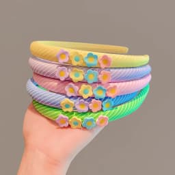 2026 New Children Colorful Stripe Flowers Ornament Headband Headwears Girls Simplicity Hair Hoop Headbands Kids Hair Accessories