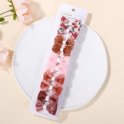 RAINBOW BOWS 10Pcs/Lot Fresh Print Cloth Hair Clips for Kids Exquisite Flowers BB Hairpins Girl Hairgripe Headwear Gift Set