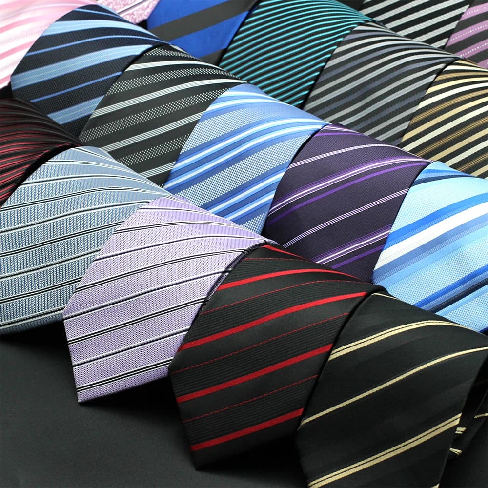 Tie Gravatas Fashion Wholesale Woven Striped Necktie Wedding Accessories Blue Man Fit Group Party Office Neck Ties